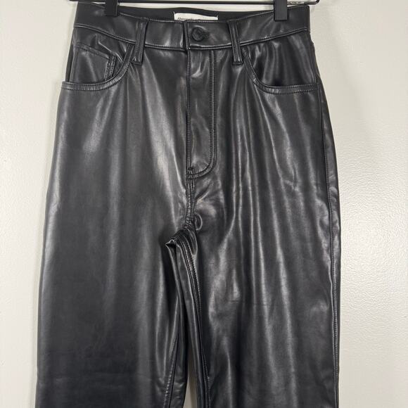 Abercrombie & Fitch Vegan Leather The 90s Straight Ultra High Rise Jeans 26/2 - Picture 4 of 13